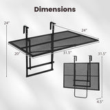 31.5 Inch Large Metal Folding Bar Table with 5-Position Adjustable Height