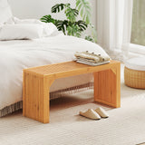 Bamboo Dining Bench Long Entryway Bench  Indoor Outdoor Solid Wood Bench-Natural