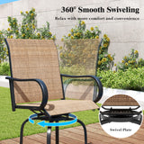 2 Pieces Patio 360 Rotation Swivel Bar Stool Set
