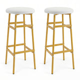 Bar Stools Set of 2 with Sturdy Metal Frame and Footrest