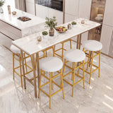 Bar Stools Set of 2 with Sturdy Metal Frame and Footrest