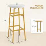 Bar Stools Set of 2 with Sturdy Metal Frame and Footrest