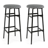 Bar Stools Set of 2 with Sturdy Metal Frame and Footrest