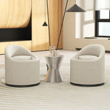 Barrel Chair with Storage 360° Swivel Upholstered Vanity Chair
