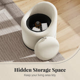 Barrel Chair with Storage 360° Swivel Upholstered Vanity Chair
