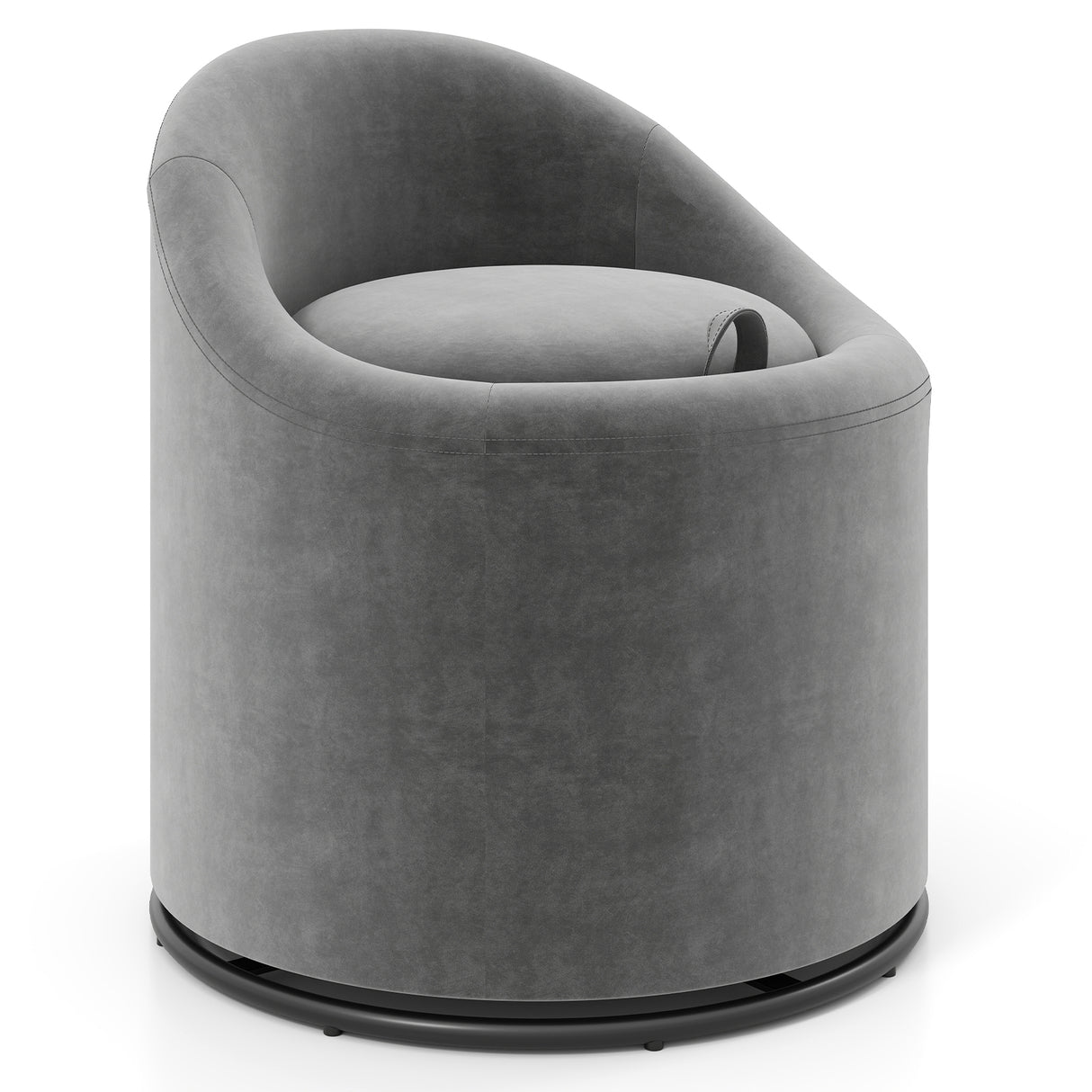 Barrel Chair with Storage 360° Swivel Upholstered Vanity Chair