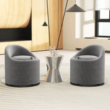 Barrel Chair with Storage 360° Swivel Upholstered Vanity Chair