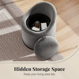 Barrel Chair with Storage 360° Swivel Upholstered Vanity Chair