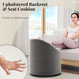 Barrel Chair with Storage 360° Swivel Upholstered Vanity Chair