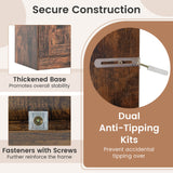 Bathroom Cabinet 43.5 inch Storage Cabinet with Doors and Adjustable Shelves