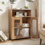 Bathroom Cabinet Freestanding Cabinet with 2 Doors and 3-Level Adjustable Shelf