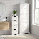 Bathroom Cabinet Set with 6-Door Tall Cabinet and 4-Drawer Cabinet