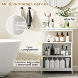 Bathroom Floor Cabinet Freestanding Storage Organizer with Open Compartment