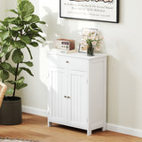 Bathroom Floor Cabinet Freestanding Storage Organizer with 2 Doors