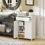 Bathroom Floor Cabinet Freestanding Storage Organizer with 2 Doors