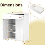 Bathroom Floor Cabinet Freestanding Storage Organizer with 2 Doors