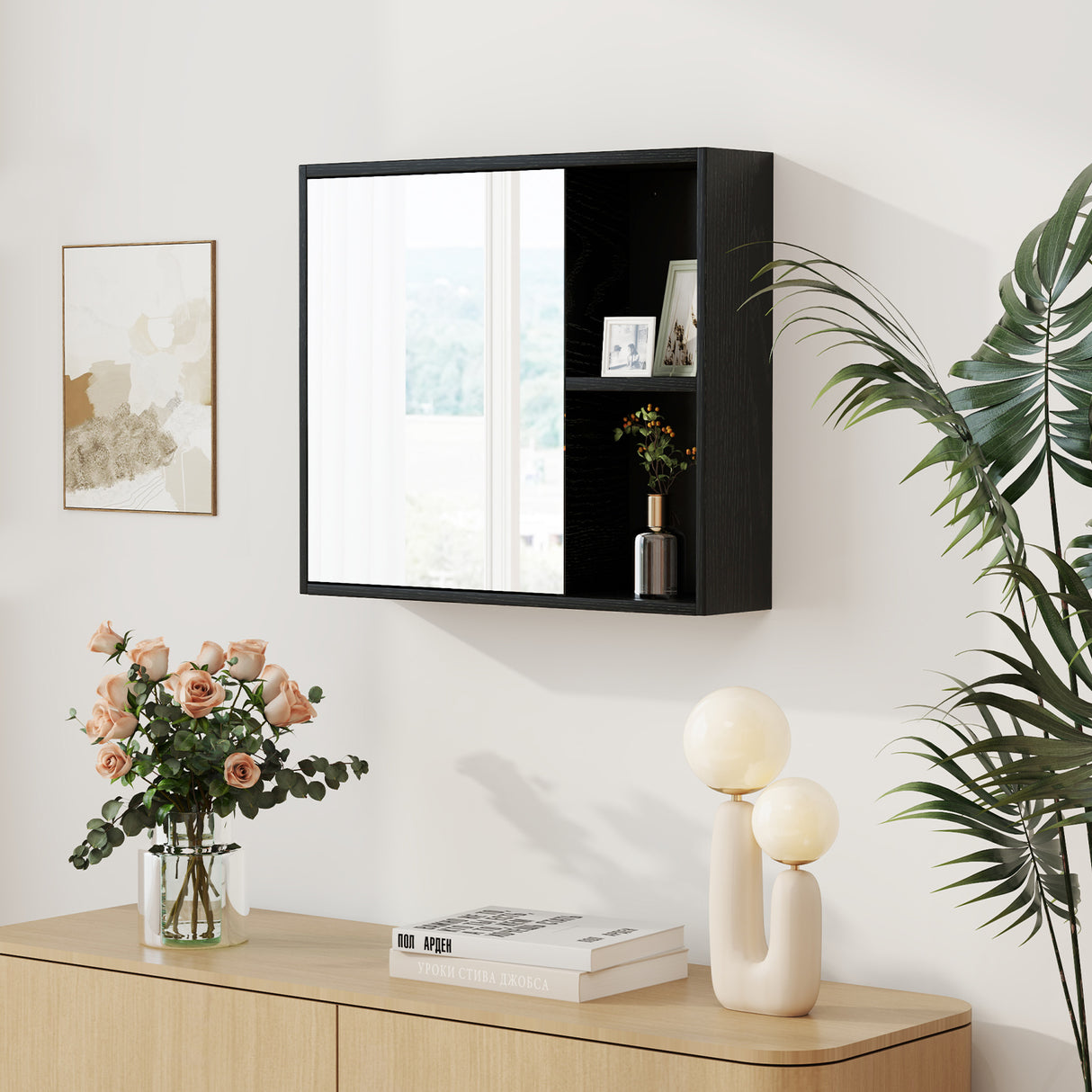 Bathroom Medicine Cabinet with Single Mirror Door