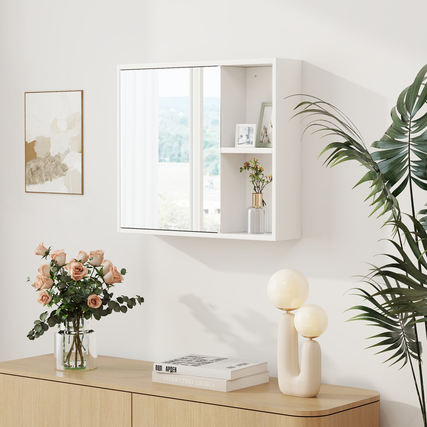 Bathroom Medicine Cabinet with Single Mirror Door