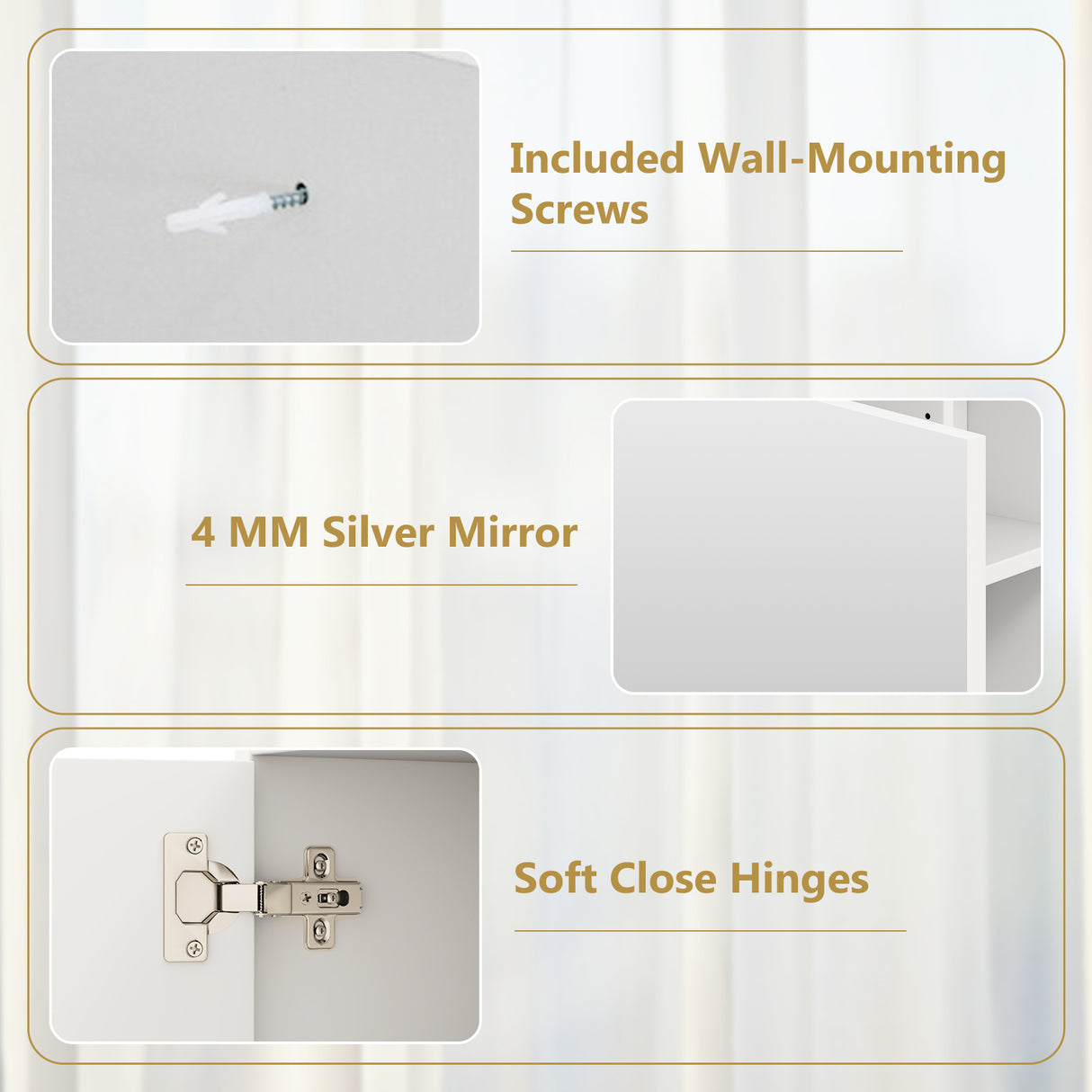 Bathroom Medicine Cabinet with Single Mirror Door