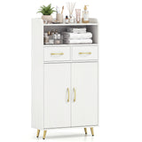Bathroom Storage Cabinet Freestanding Floor Cabinet with 2 Drawers and 2 Doors