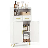 Bathroom Storage Cabinet Freestanding Floor Cabinet with 2 Drawers and 2 Doors