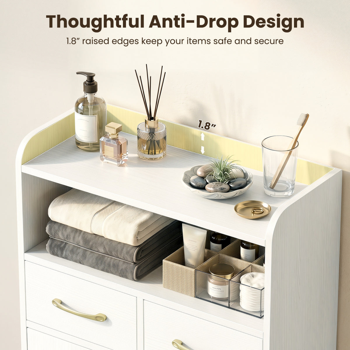 Bathroom Storage Cabinet Freestanding Floor Cabinet with 2 Drawers and 2 Doors