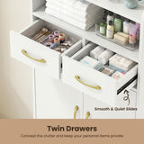 Bathroom Storage Cabinet Freestanding Floor Cabinet with 2 Drawers and 2 Doors
