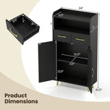 Bathroom Storage Cabinet Freestanding Floor Cabinet with 2 Drawers and 2 Doors