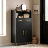 Bathroom Storage Cabinet Freestanding Floor Cabinet with 2 Drawers and 2 Doors