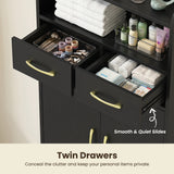 Bathroom Storage Cabinet Freestanding Floor Cabinet with 2 Drawers and 2 Doors