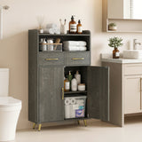 Bathroom Storage Cabinet Freestanding Floor Cabinet with 2 Drawers and 2 Doors