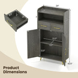Bathroom Storage Cabinet Freestanding Floor Cabinet with 2 Drawers and 2 Doors