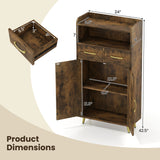 Bathroom Storage Cabinet Freestanding Floor Cabinet with 2 Drawers and 2 Doors