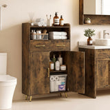 Bathroom Storage Cabinet Freestanding Floor Cabinet with 2 Drawers and 2 Doors