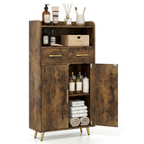 Bathroom Storage Cabinet Freestanding Floor Cabinet with 2 Drawers and 2 Doors