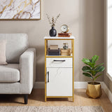 Bathroom Storage Cabinet with Drawer Single Door and Open Shelf-White