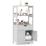 Bathroom Storage Cabinet with Open Shelves and Drawer
