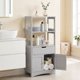 Bathroom Storage Cabinet with Open Shelves and Drawer