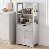 Bathroom Storage Cabinet with Open Shelves and Drawer