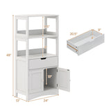 Bathroom Storage Cabinet with Open Shelves and Drawer