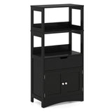 Bathroom Storage Cabinet with Open Shelves and Drawer