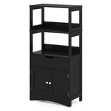 Bathroom Storage Cabinet with Open Shelves and Drawer