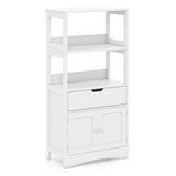 Bathroom Storage Cabinet with Open Shelves and Drawer