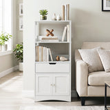 Bathroom Storage Cabinet with Open Shelves and Drawer