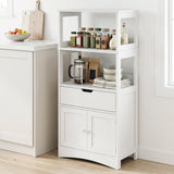 Bathroom Storage Cabinet with Open Shelves and Drawer