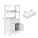 Bathroom Storage Cabinet with Open Shelves and Drawer