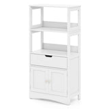 Bathroom Storage Cabinet with Open Shelves and Drawer