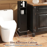 Bathroom Slim Cabinet Corner with Door and Adjustable Shelf