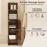 Bathroom Slim Cabinet Corner with Door and Adjustable Shelf