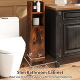 Bathroom Slim Cabinet Corner with Door and Adjustable Shelf